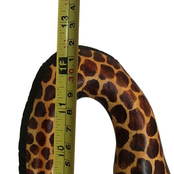 Handcrafted Wooden Giraffe & Baby Sculpture 12" - Picture 3 of 14